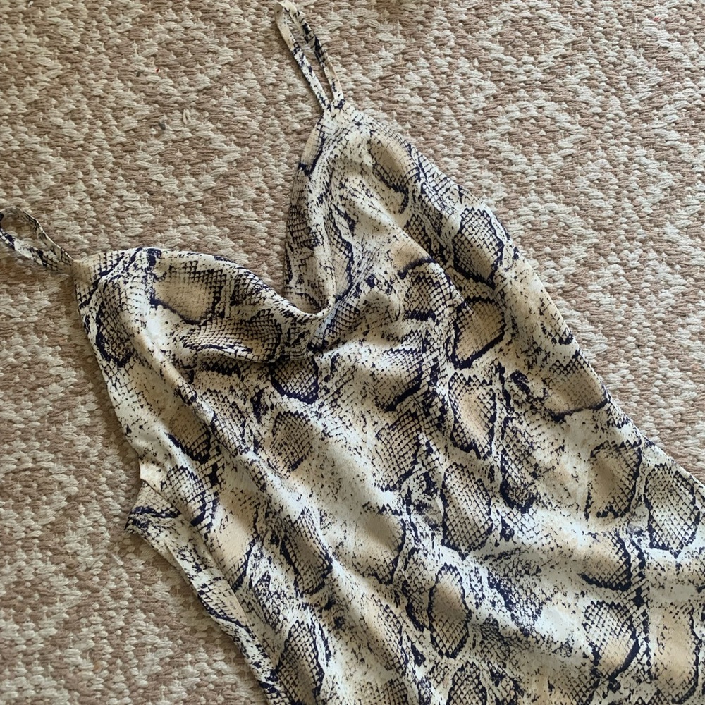 Snake Print Slip Dress
